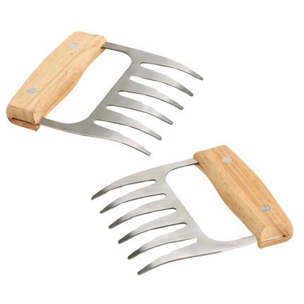 Cheqo® BBQ Vleesklauwen Set - Houten Handvat - Pulled Pork Klauwen - Meat Claws - Vleesshredder - Pulled Chicken - Vleesshredders - Shredders