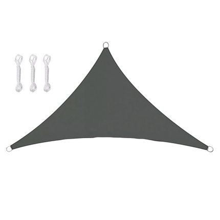 Cheqo® Driehoekig Schaduwdoek 360 cm - Schaduw Doek - Polyester Grijs