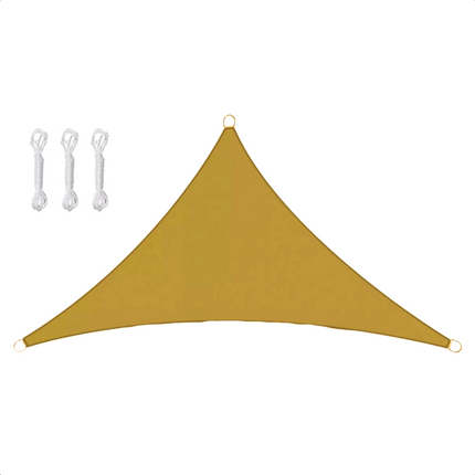 Cheqo® Driehoekig Schaduwdoek - Schaduw Doek - UV50+ Polyester - Okergeel Zonwering