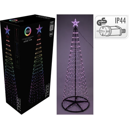 Overige Merken Rgb Led Kerstboom 550 Led'S 300 Cm Zwart