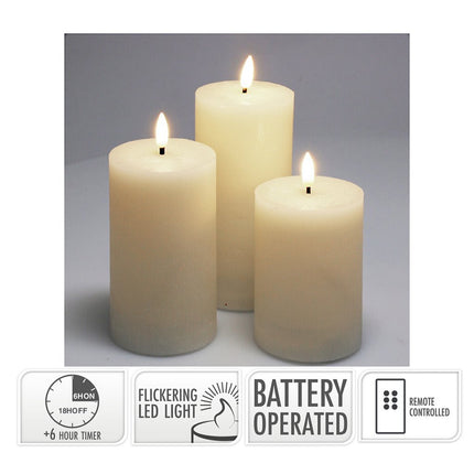 S.i.a. Decoratie Led Kaarsen Set Ivoor