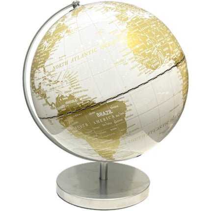 Overige Merken Wereldbol Met Licht 26X25X31 Cm Wit/Goud