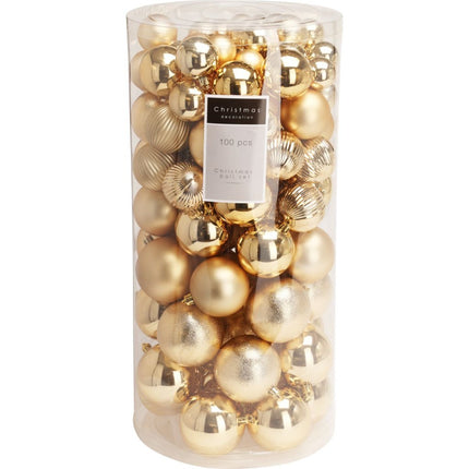 S.i.a. Kerstballen 100 Stuks Goud/Kunststof