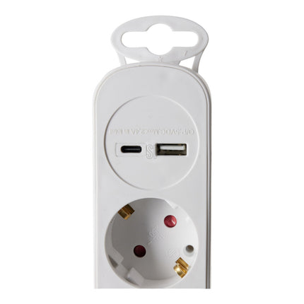Fx Control Stekkerdoos 3 Weg + Usb A En C Poort Wit