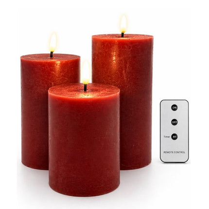 S.i.a. Decoratie Led Kaarsen Set Rood
