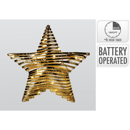 Overige Merken Gouden Led Ster 40X9X40 Cm 30 Led'S Warm Wit