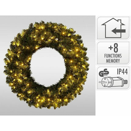 S.i.a. Kerstkrans 90 Cm + Led-Verlichting 150 Led'S Groen