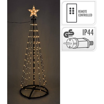 S.i.a. Decoratie Led Boom + Ster 370 Led'S 210 Cm Warm Wit Zwart