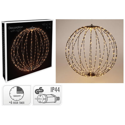 S.i.a. Decoratie Led Bal 40 Cm 240 Led'S Warm Wit Zwart