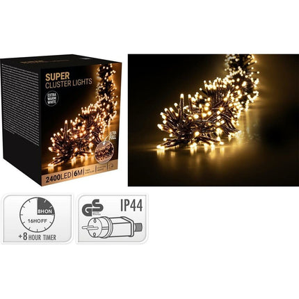 S.i.a. Super Cluster Led-Verlichting 2400 Led'S 600 Cm Extra Warm Wit Zwart