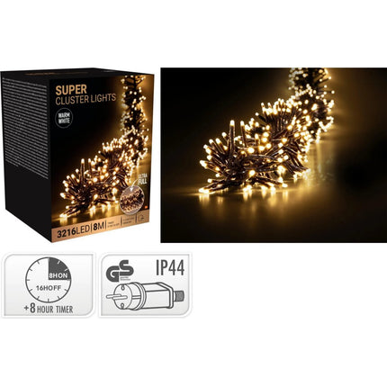 S.i.a. Super Cluster Led-Verlichting 3216 Led'S 800 Cm Warm Wit Zwart