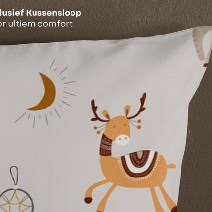 Cheqo® Kinderdekbedovertrek 140x200/220 cm - Dieren Print - Multi - 1 Persoons - 100% Katoen - Oeko-Tex Gecertificeerd
