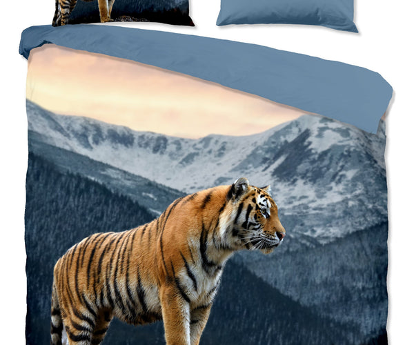 Générique Beddengoedset, microvezel, 3D, verticale strepen, bedrukt