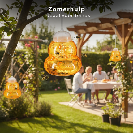 Cheqo® Wespenvanger - Wespenval - Wespenval Buiten - Wespenvanger Buiten - Insectenval - Insectenvanger - Wespentrap - Hangende Wespenvanger - Hangende Wespenval