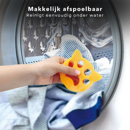 Cheqo® Haarverwijderaar Wasmachine - Huisdierhaar Wasmachine - Anti Haar Drogerballen - Hondenhaar Verwijderaar - Zachte Elastische Magneet - Voor Droger en Wasmachine - 2 Stuks