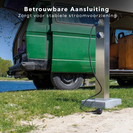 Cheqo® CEE Verloopstekker - Camping Verloop -  CEE Stekker - Adapter - 1.5m Randaarde Adapter - Spatwaterdicht voor Camping