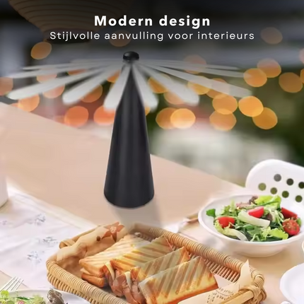 Cheqo® Vliegenverjager Zwart - Repeller - Wespenverjager - Vliegenvanger - Vliegenval - Elektrisch - Voor Tafel en Buiten - Draagbaar en Stijlvol