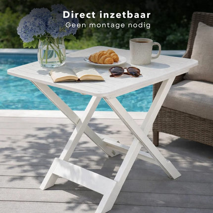 Cheqo® Campingtafel Vouwbaar - Campingtafel Inklapbaar - Campingtafel Opvouwbaar - Camping Klaptafel - Klaptafel - Vouwtafel - Inklapbare Tafel - Opvouwbare Tafel - Opklaptafel - Opklapbare Tafel - Witte Klaptafel