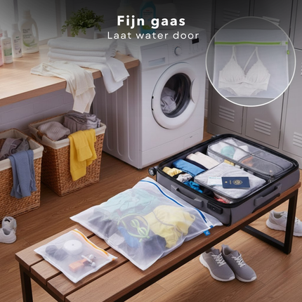 Cheqo® Waszakken - Waszak - Wasnet - Wasnetjes - Waszakken Set - Wasnetten Set - Waszakjes - Waszak Wasmachine - Wasnet Wasmachine - Waszak voor Wasgoed - Wasnet voor Wasgoed - Waszak met Rits