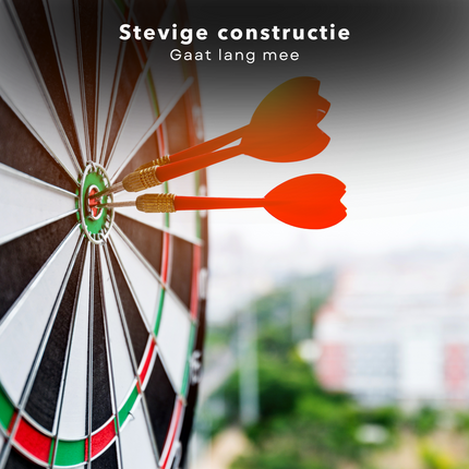 Cheqo® Tweezijdig Dartbord Set - Darten Set - Met Dartpijlen - 37 cm - Inclusief 6 Pijlen - Voor Kinderen en Volwassenen - Dubbelzijdig