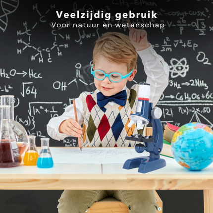 Cheqo® Microscoop Voor Kinderen - Kindermicroscoop Set - Educatief Speelgoed - Inclusief LED Verlichting