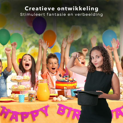 Cheqo® Magische Goocheldoos - 150 Trucs - Magic Tricks Set - Inclusief Goochelhoed en Goochelstok - Met Bekers, Ringen, Ballen, en Meer - Goochelset voor Kinderen -  Goochelen