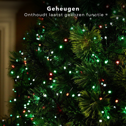 Cheqo® Kerstverlichting - Kerstlampjes - Kerstboomverlichting voor Buiten - 40 LED - 3M - Driekleurig - Timer - IP44