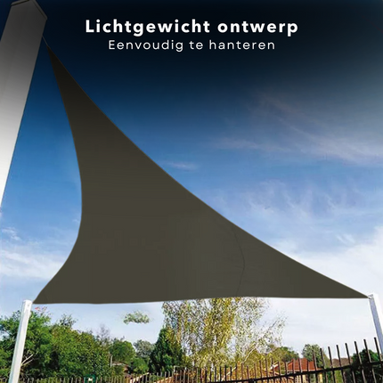 Cheqo® Driehoekig Schaduwdoek 360 cm - Schaduw Doek - Polyester Grijs