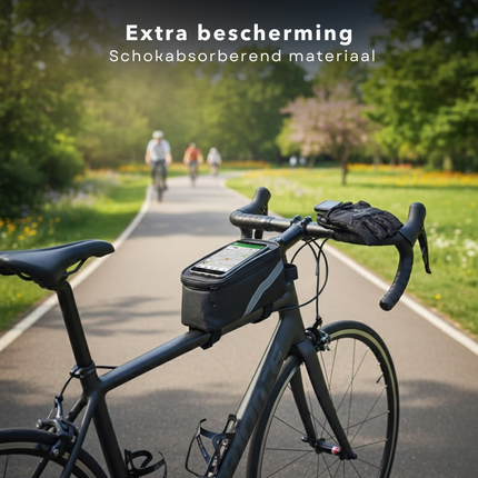 Cheqo® Smartphone Fietstas - Frametas met Telefoonhouder - Fietstas met Telefoonhouder - Fietstas met Smartphone Houder - Frametas met Smartphone Houder - Fietstas Frame Telefoonhouder - Fietstas voor Smartphone - Telefoon Fietstas