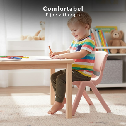 Cheqo® Kinderstoeltje - Kinderstoeltje Roze - Kinderstoel - Kinderstoel Roze - Peuterstoeltje - Peuterstoel - Kinder Tuinstoel - Tuinstoeltje Kind - Kinderstoel Buiten - Kinderstoel Binnen - Kunststof Kinderstoeltje - Plastic Kinderstoeltje