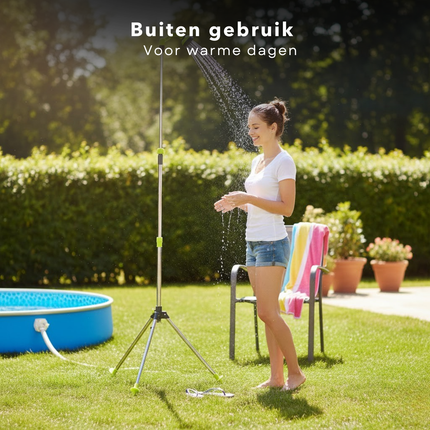 Cheqo® Tuindouche - Buitendouche - Tuindouche met Statief - Buitendouche met Statief - Verstelbare Tuindouche - Verstelbare Buitendouche - Tuindouche Verstelbare Hoogte - Buitendouche Verstelbare Hoogte