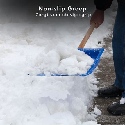 Cheqo® Sneeuwschuiver - Sneeuwruimer - Sneeuwschep - Blauw Kunststof met Aluminium - Stabiele Greep