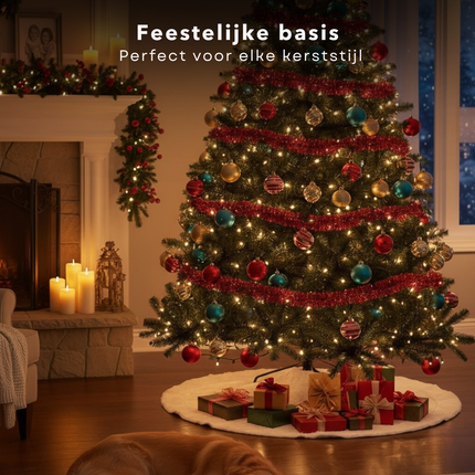 Cheqo® Kunstkerstboom 210 cm - 900 Takken - Kerstboom Met Standaard - Duurzame Materialen - Milieuvriendelijk Alternatief - Eenvoudig Op Te Zetten - Volle Uitstraling - Flexibele Takken - Stabiele Kerstboom - Herbruikbare Kerstboom