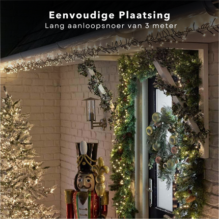 Cheqo® Kerstverlichting - Kerstboomverlichting - Kerstlampjes - LED Clusterverlichting - 3000 Lampjes - 22M - Warm Wit - Timer & Lichtfuncties
