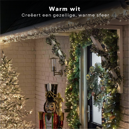 Cheqo® Kerstverlichting - Kerstboomverlichting - Kerstlampjes - LED Clusterverlichting - Warm Wit - 192 LED - 1.4M - Timer - IP44 Buiten