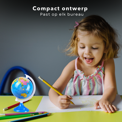 Cheqo® Puntenslijper Globe - Wereldbol Puntenslijper - Bureauaccessoire - Wereldbol Design - Decoratief en Praktisch