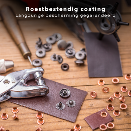 Cheqo® Metalen Gatentang - 20 cm - Gaatjesmaker - Gatenmaker - Gaatjestang voor Riem - Revolvertang - Voor Leerbewerking - Handmatige Precisie