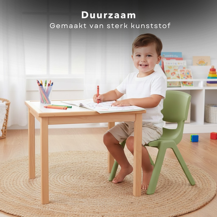 Cheqo® Kinderstoeltje - Kinderstoel - Peuterstoeltje - Peuterstoel - Kinderstoel Groen - Kinderstoel Kind - Stoel voor Kinderen - Kinderstoel 3 Jaar - Kinderstoel Tuin - Kinderstoel Buiten - Kinderstoel Binnen