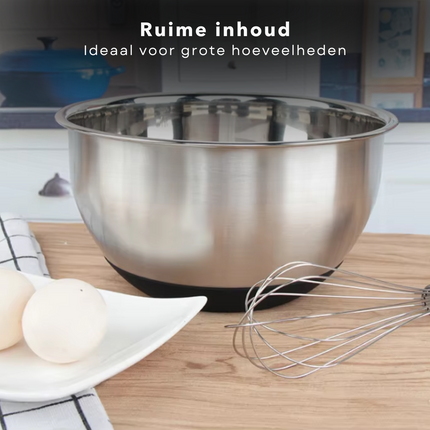 Cheqo® RVS Beslagkom - Mengkom 24 cm - Bakspullen - RVS Keukenkom