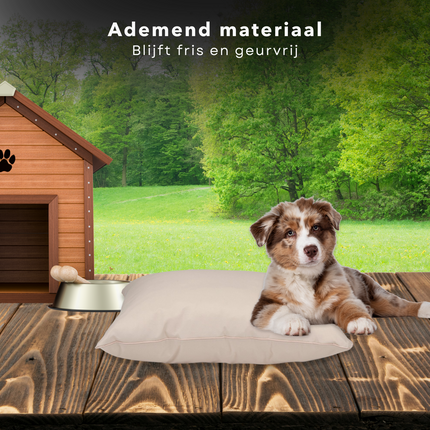 Cheqo® Hondenkussen - Huisdierbed - Hondenmand - Benchkussen - Hondenbed - Waterdicht - Voor Grote Honden - Beige