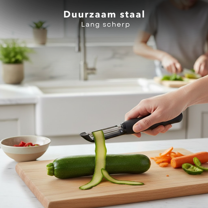 Cheqo® Dunschiller - Aardappelschiller - Groenteschiller - Fruitschiller - Schiller - Dunschiller met Beschermkap - Dunschiller met Aardappeloog - Linkshandige Dunschiller