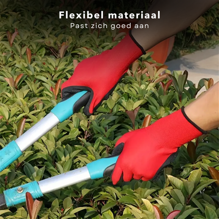 Cheqo® Werkhandschoenen 6 Paar - Bouw Handschoenen Set - Veiligheidshandschoenen Zwart Rood - Maat M L XL - Werk Handschoenen