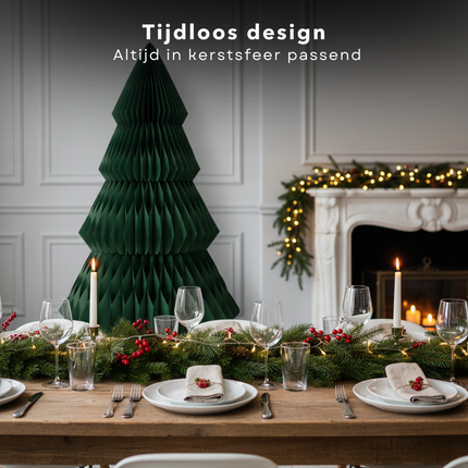Cheqo® Papieren Kerstboom - Decoratieve Kerstboom - Groene Kerstboom - Duurzame Kerstdecoratie - Vouwbare Kerstboom - Kerstboom Design - Grote Kerstboom - Kerstboom Voor Binnen - Kerstboom