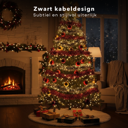 Cheqo® Clusterverlichting Warm Wit - 576 LED Lampjes - Lichtfuncties Met Geheugen - Energiezuinige LED's - Binnen En Buiten Gebruik - IP44 Beschermwaarde - Kerstboomverlichting - Kerstverlichting - Kerstlampjes