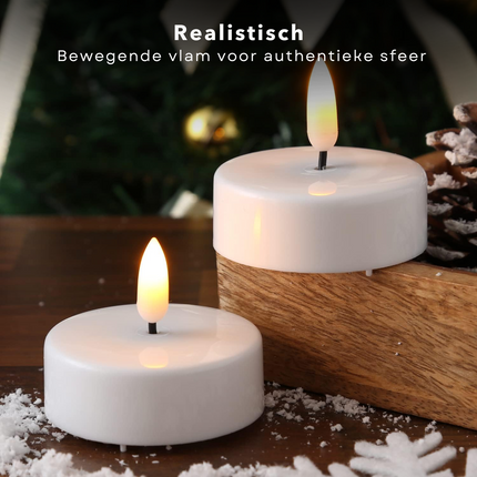 Cheqo® LED Kaarsenset - Led Kaarsen met Afstandsbediening - Dinerkaars - Waxinelicht - Led Kaars met Flikkerende Vlam - Beweegbare Vlam - 9-Delig Met Afstandsbediening - Ivoor Wax