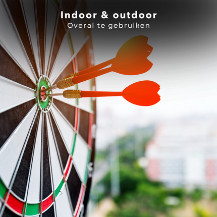 Cheqo® Dubbelzijdig Dartbord met Dartpijlen - Inclusief 6 Darts - Darten - Dart Bord
