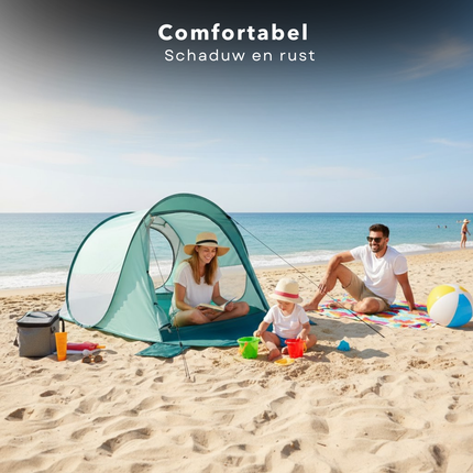 Cheqo® Strandtent - Pop Up Strandtent - Strandtent Pop Up - Pop Up Tent Strand - Strandtentje - Strand Shelter - Beach Shelter - Beach Tent - Strandtent Uv Bescherming - Strandtent Zonbescherming - Strandtent Windscherm