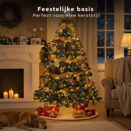 Cheqo® Kunstkerstboom 180 cm - 650 Takken - Duurzame Materialen - Herbruikbare Kerstboom - Inclusief Standaard - Flexibele Takken - Groene Kunstkerstboom - Stabiele Kerstboom - Kerstboom Zonder Verlichting - Kerstboom Voor Woonkamer