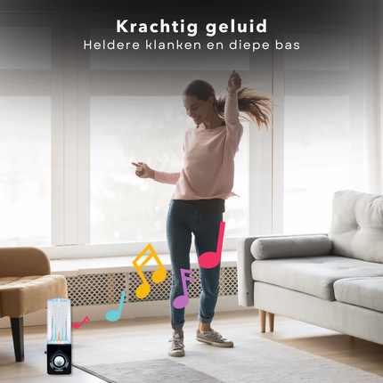 Cheqo® Dansende Water Bluetooth Speaker Draadloos - 6W Geluid - LED Lichtshow - Draadloos en Waterdicht