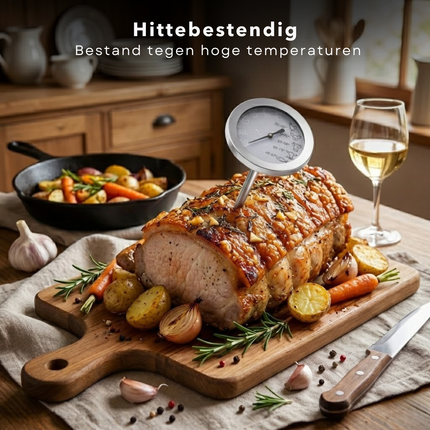 Cheqo® Vleesthermometer - Vleesthermometer Oven - Oventhermometer - Kernthermometer - Kerntemperatuurmeter - Keukenthermometer - Voedselthermometer - Kookthermometer - Thermometer Koken - Vleesthermometer Analoog